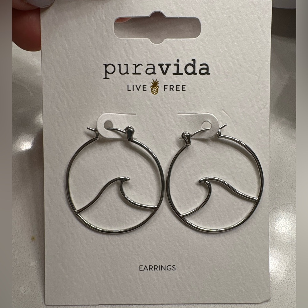 Pura Vida Large Wave Hoop Earrings
